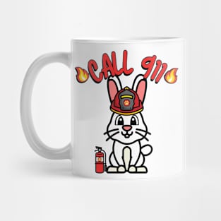 Cute Bunny is a firefighter Mug